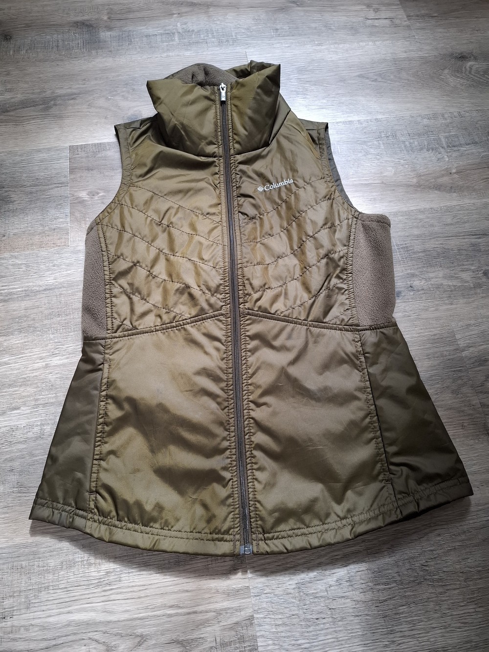 Columbia Green Quilted Fleece-Panel Vest Size XS